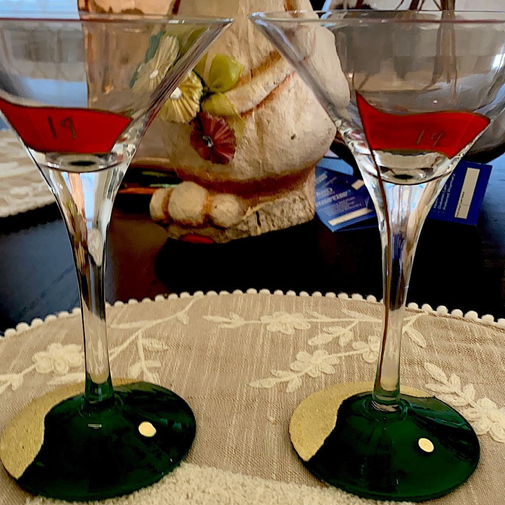 “LOLITA” 2 MARTINI GOLFING  GLASSES